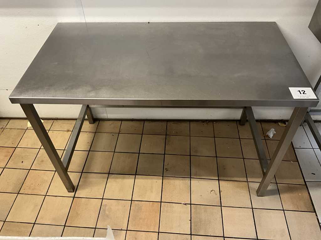 Stainless steel work table size approx. 140 x 75 x 90cm
