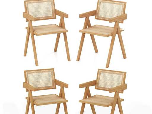 Rattan outdoor chair, set of 4