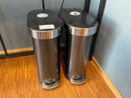 Simple human Papierkorb / Restmüllkorb (2x)