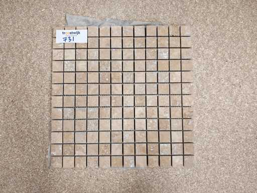 Mosaico in Pietra Naturale Travertino Noce Scuro 30,5x30,5 cm 5,49 m²