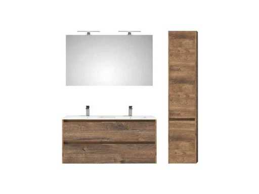 Pelipal - Calypsos 120 cm - Bathroom furniture set handleless Oak ribbeck + High Cabinet