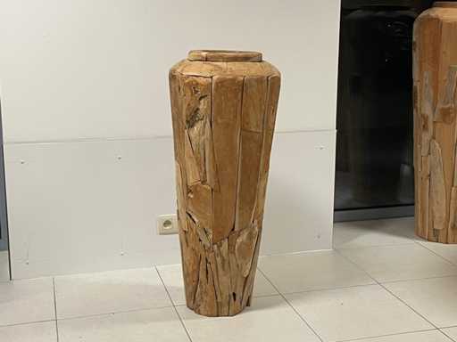 Vaas in Teak H100cm