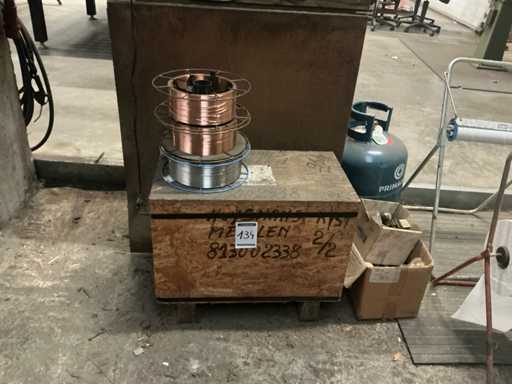 Batch of various welding wire on a roll