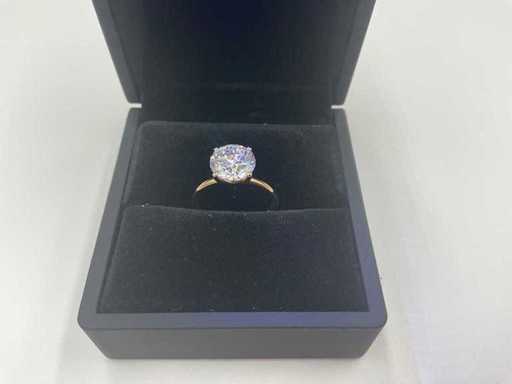 18 Karaat roségouden ring met 3,07 ct. diamant