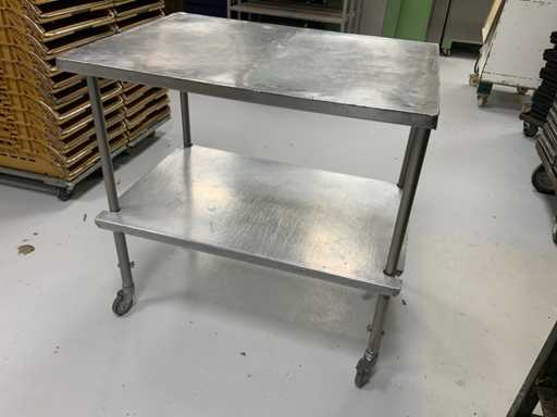 Mobile stainless steel work table