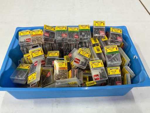 Rotadrill Assorti diverse schroeven RVS, messing en verzinkt (100x)