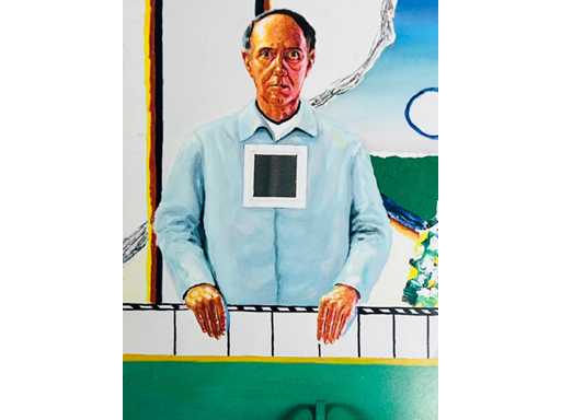 Roger Raveel - zelfportret met karretje - offset