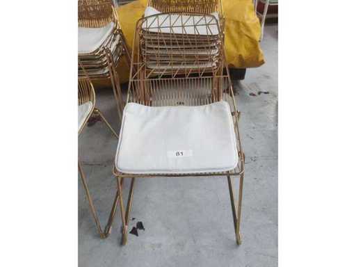 8x goldener Stuhl + Polster (8x)
