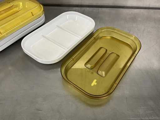 Nova Hotelporselein - 3-Vaks serveerplateau met deksel (180x)