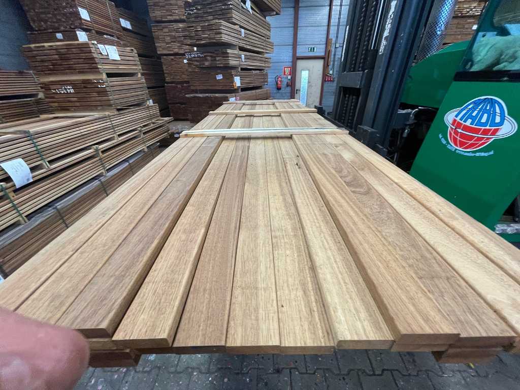 Guyana Teak hardwood planks planed 21x70mm, length 35/215cm, 27/278cm, 159/245cm (221x)