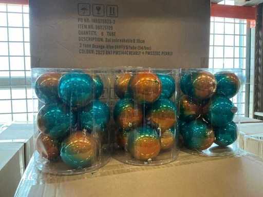 Partij kerstballen unbreakable&seamless D10Cm 2-tone 9/tube (117 tubes)