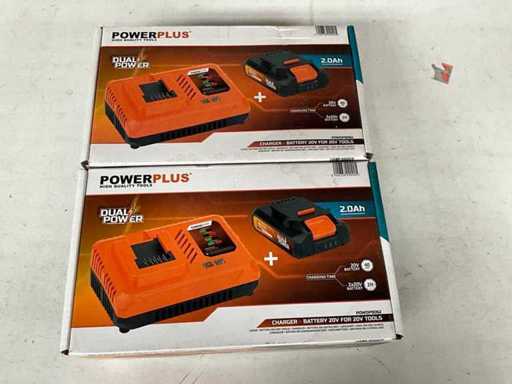 Încărcător Powerplus cu baterie 20V (2x)