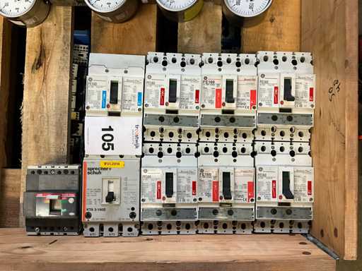 GE / Sprecher Schuh / ABB Wyłącznik obwodowy MCCB (9x)