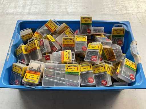 Rotadrill Verschiedene Schrauben aus Edelstahl, verzinkt und Messing in Blase (100x)