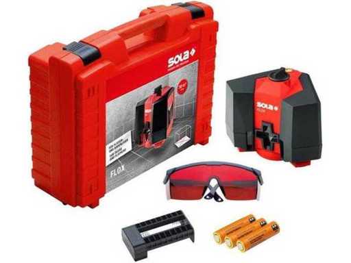 Sola Flox floor and cross line laser in case + laser goggles - 10m