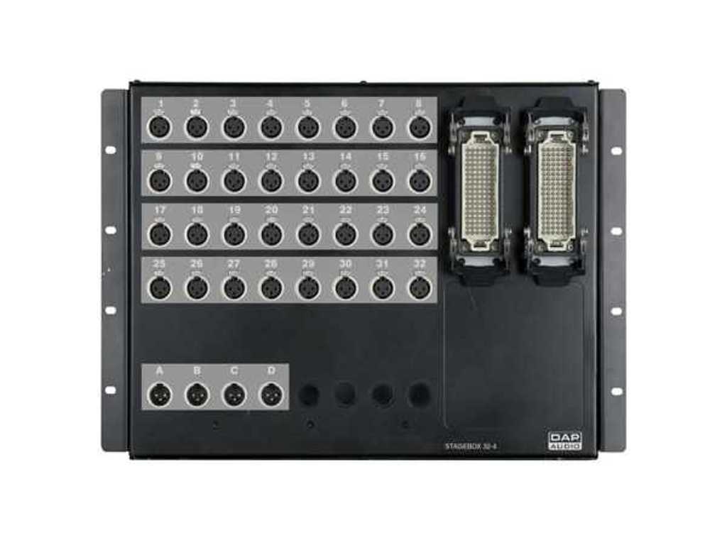 Boîtier de scène multicœur DAP Harting 108P assemblé, 32 entrées, 4 sorties, connecteurs Neutrik