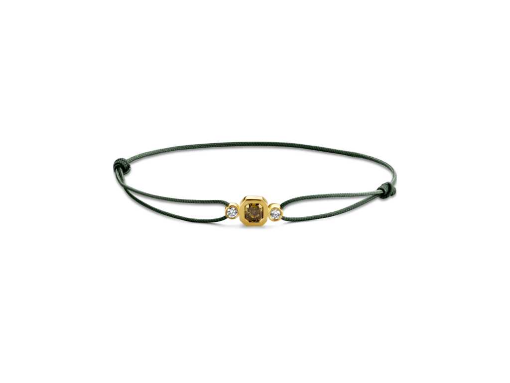 Bracelet with green diamond set in gold (U03650)