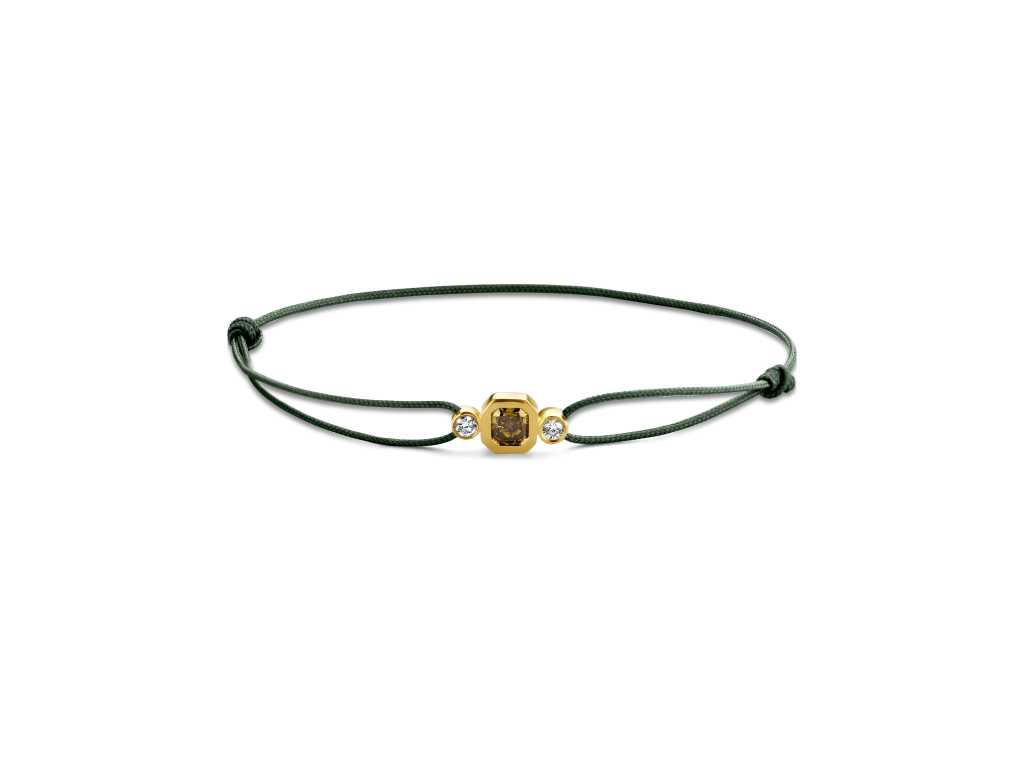 Armbandje met groene diamant gezet in goud (U03650)