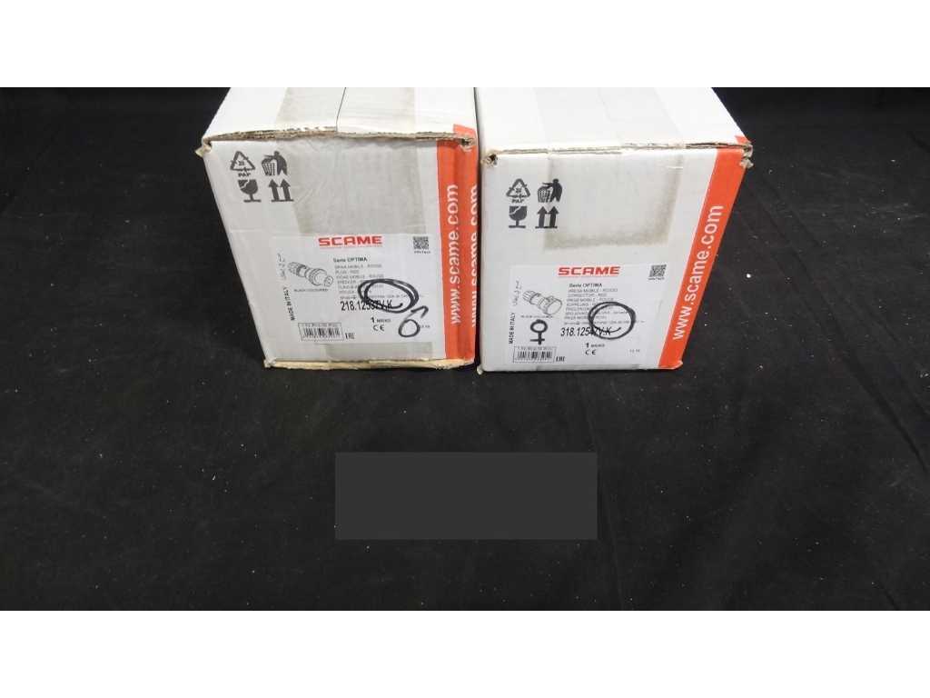 SCAME - Set of 2 x 125A Three-Phase Male and Female Sockets
