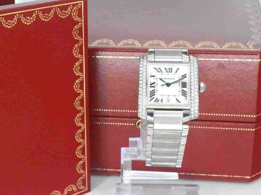 Cartier Tank Française Weißgolduhr mit Diamanten