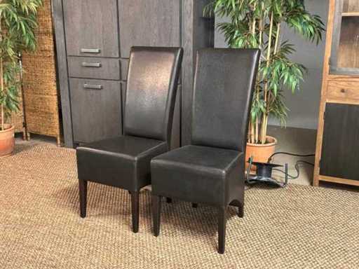 Chaise de salle à manger en cuir (2x)