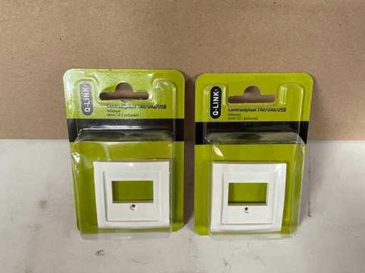 Q-link Centraalplaat TAE/UAE/USB inbouw serie S2 polarwit (118x)