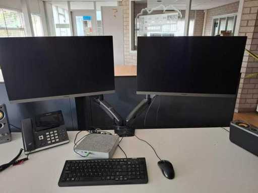 Samsung - S24R350FZU - Dual monitor on monitor arm