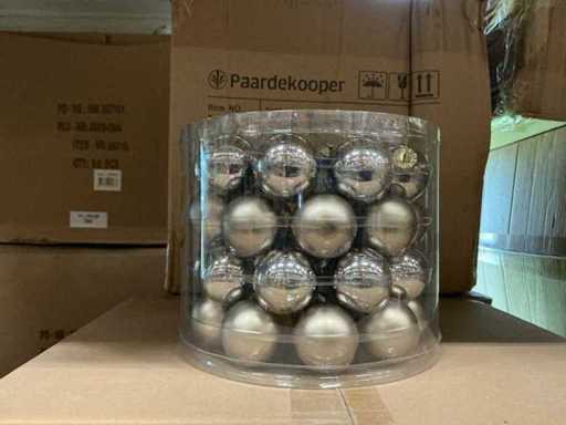 Partij glazen kerstballen 40mm grey combi 36/tube (88 tubes)