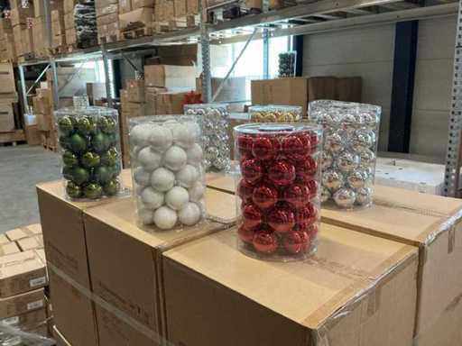 Partij diverse glazen kerstballen 60mm 30/tube (96 tubes)