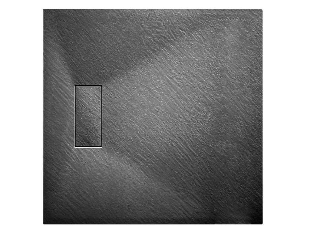 Shower tray - SMC slate - Toronto - matt white or matt black 90x90cm (or 80x80 or 100x100cm)