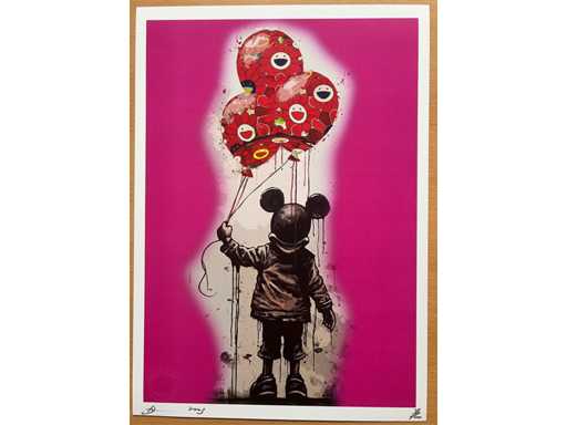 DEATH NYC : Banksy Mouse & Murakami Balloons 39/100