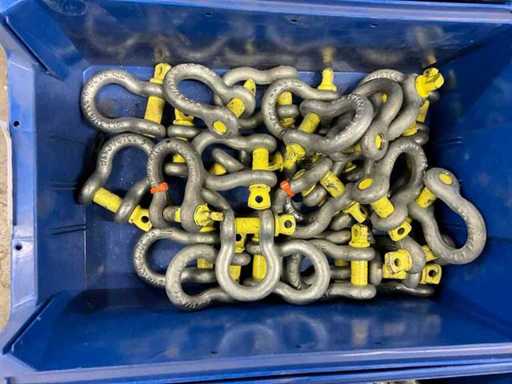 30 Schäkel 3,25 t teilweise geprüft in Kunststoffbox