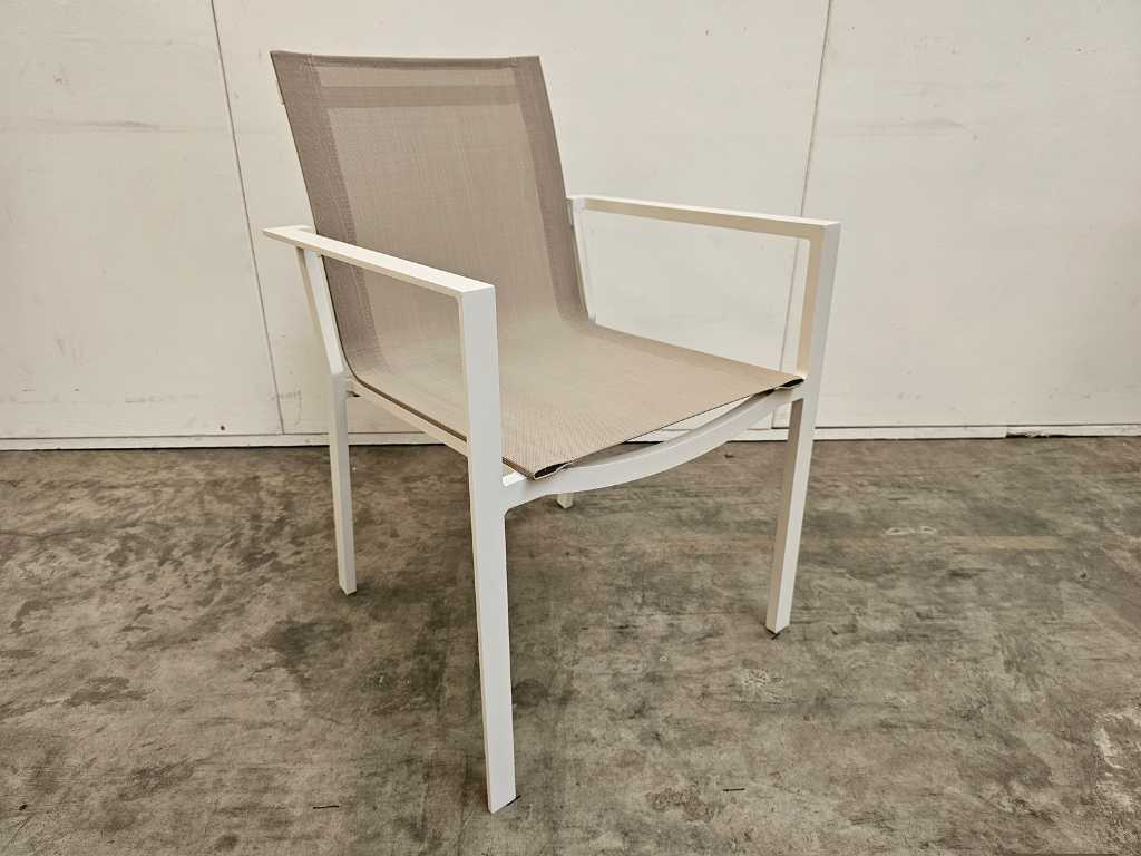 2 x Castle-Line Alu Stacking Chair Lucia White / Champagne