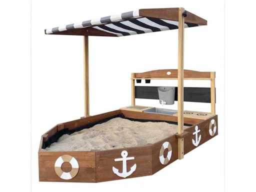 Axi Dora zandbak boot met keuken en dak