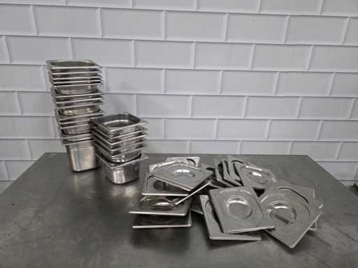 Plateau gastronorm en acier inoxydable avec couvercle (20x)