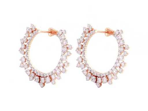 14 KT Pinkgold-Ohrring mit 2,83 cts Labor-Diamant