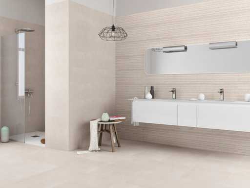 Carrelage mural Ciment Muretto Crème 30x90cm