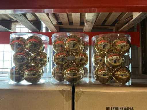 Partij kerstballen unbreakable&seamless D10cm gold-shiny 9/tube (144 tubes)