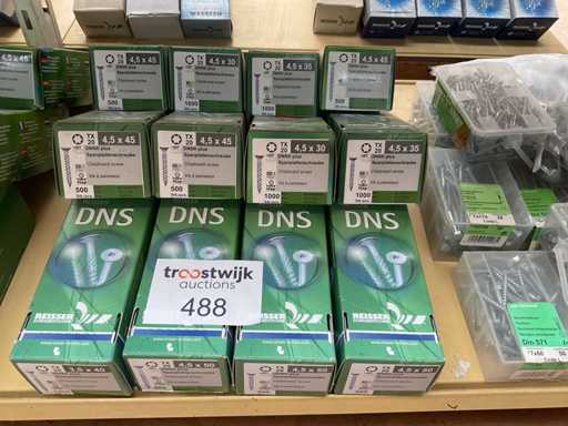 12 boxes of chipboard screws