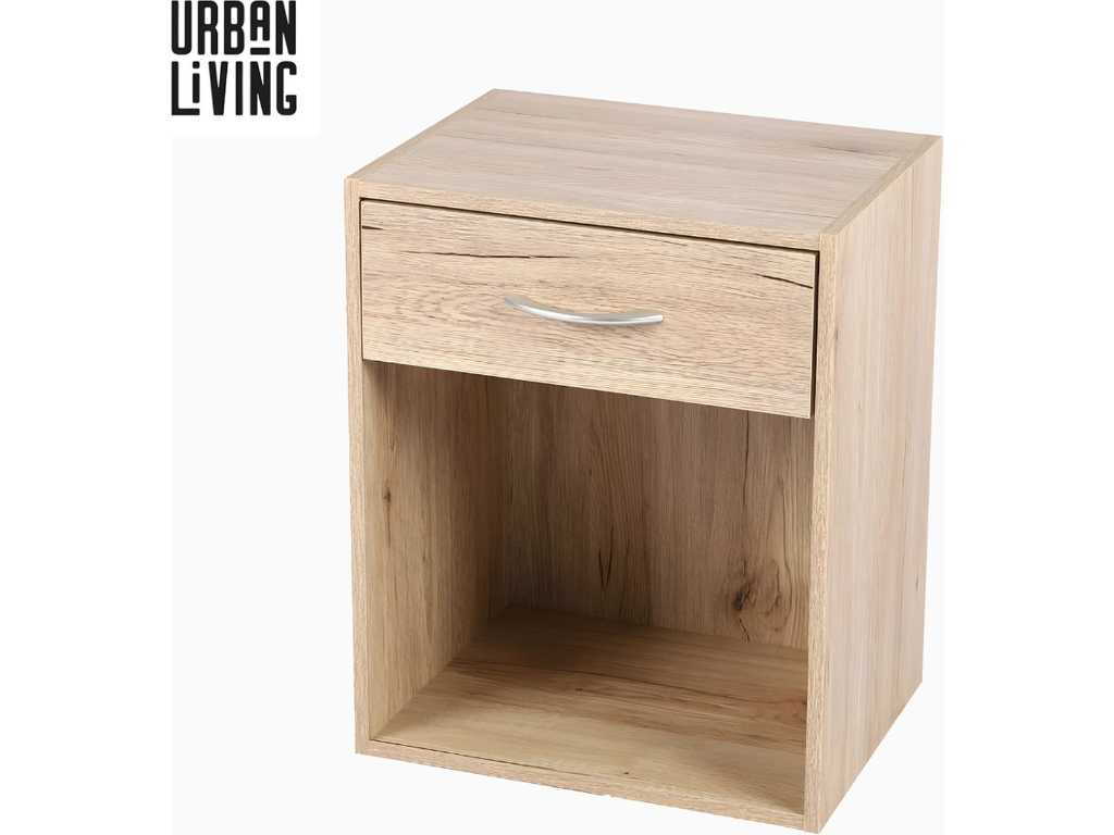 Urban Living - Bedside Table - Open Bedside Table with Drawer - 39x30x48cm