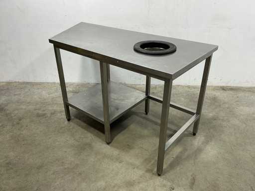 Arbeitstisch aus Edelstahl