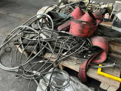 Batch of lifting straps and cables