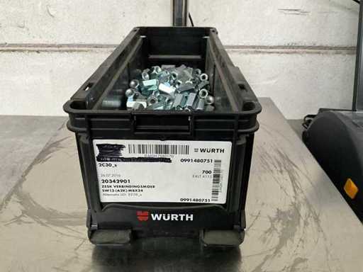 Würth 10.82 kg Zeskant verbindingsmoer M8 x 24 in stapelbare bak