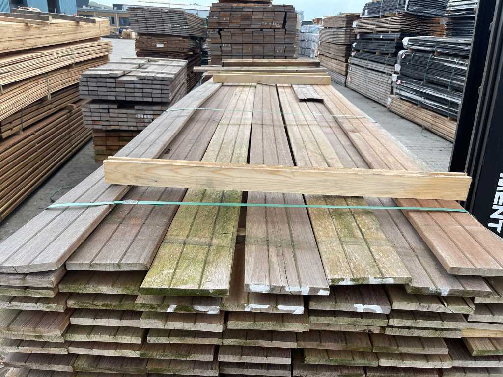 Basralocus hardwood planks 16x140mm, length 360cm (65x)