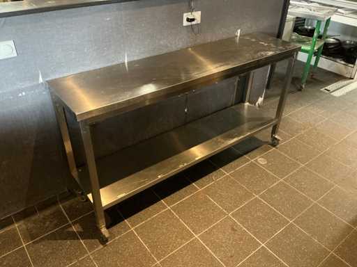 Mobiele RVS werktafel