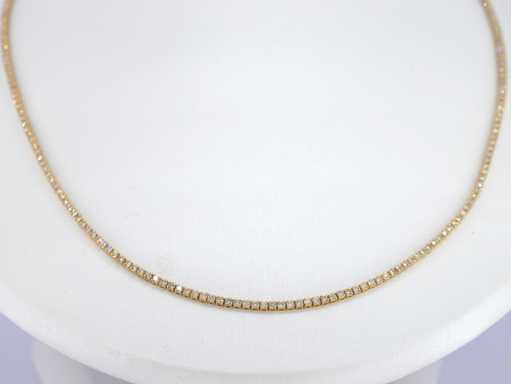 Gold tennis necklace 3.00 carat diamonds