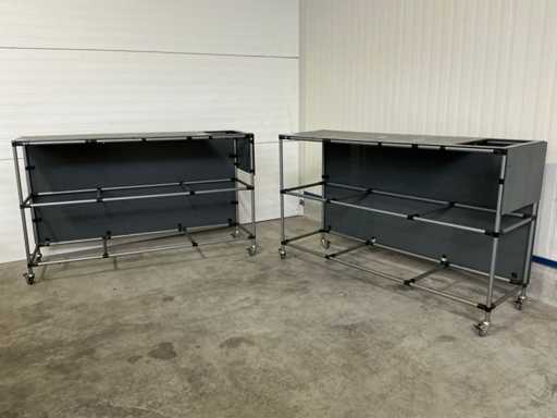 Transport trolley with shelves (2x)