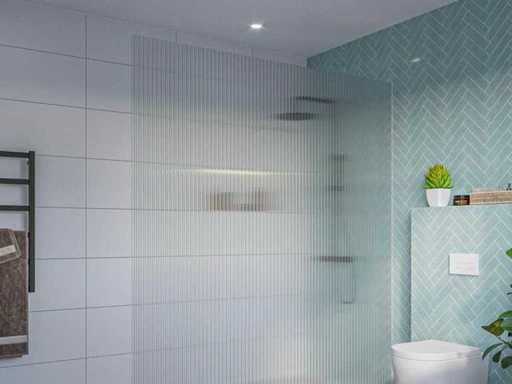 Panneau de douche à l’italienne 8 mm en verre nervuré facile à nettoyer 180x200 cm