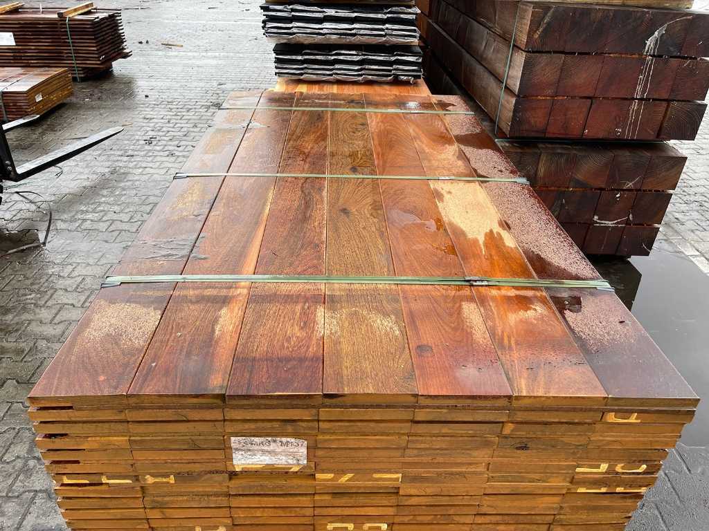 Lames de bois dur Ipé 21x145mm, longueur 185cm (119x)