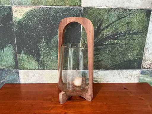 Glass candle holder